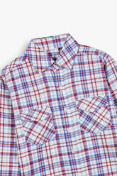 Kids Red-Blue Plaid Cotton Casual Shirt